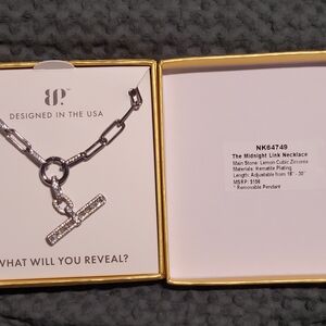 FREE OG W/purchase Lemon & Co. Silver Necklace with Zirconia Pendant